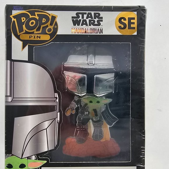 POP! Pins SE Star Wars The Mandalorian With Grogu Enamel Pin New Damaged Box - Picture 3 of 7